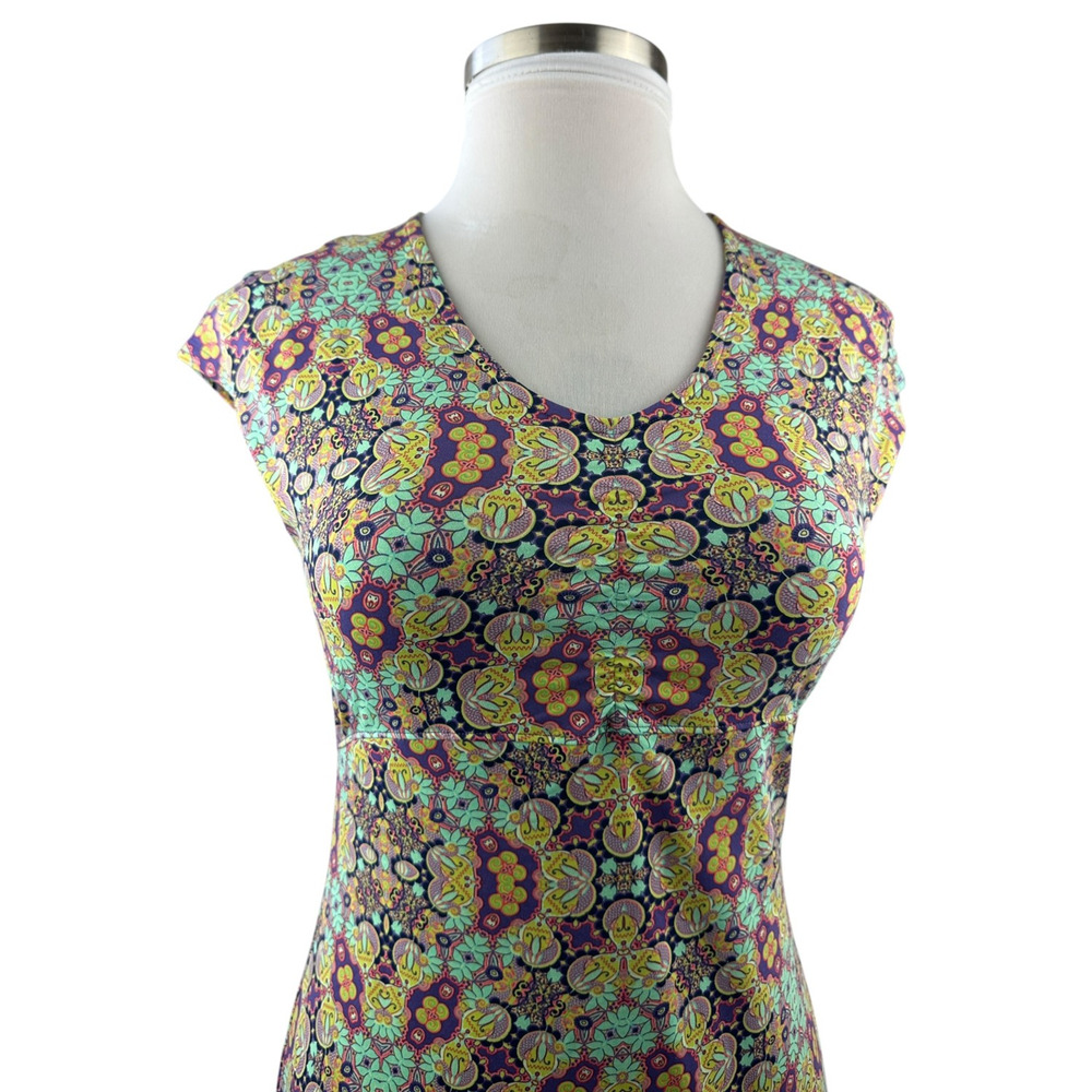 Title Nine Diamalete Shirt Dress Medium Printed V Neck Geometric Golf Summer - Picture 6 of 14